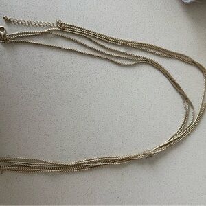 Elegant Gold Multi-Strand Lariat Necklace
